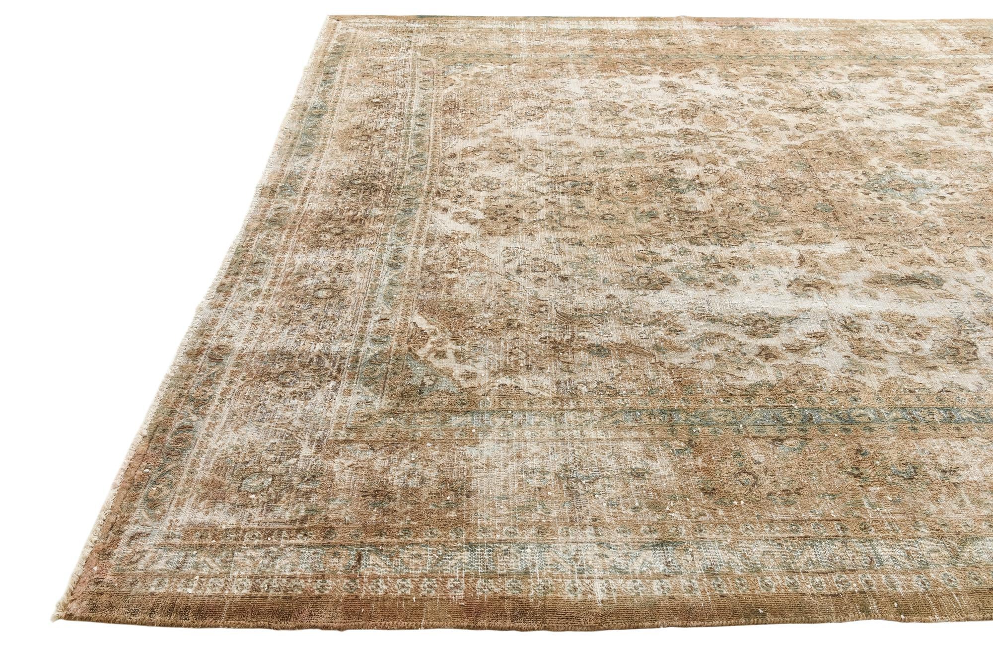 9' 6 x 12' 7 Hand Knotted Ultra Vintage Persian Wool Rug
