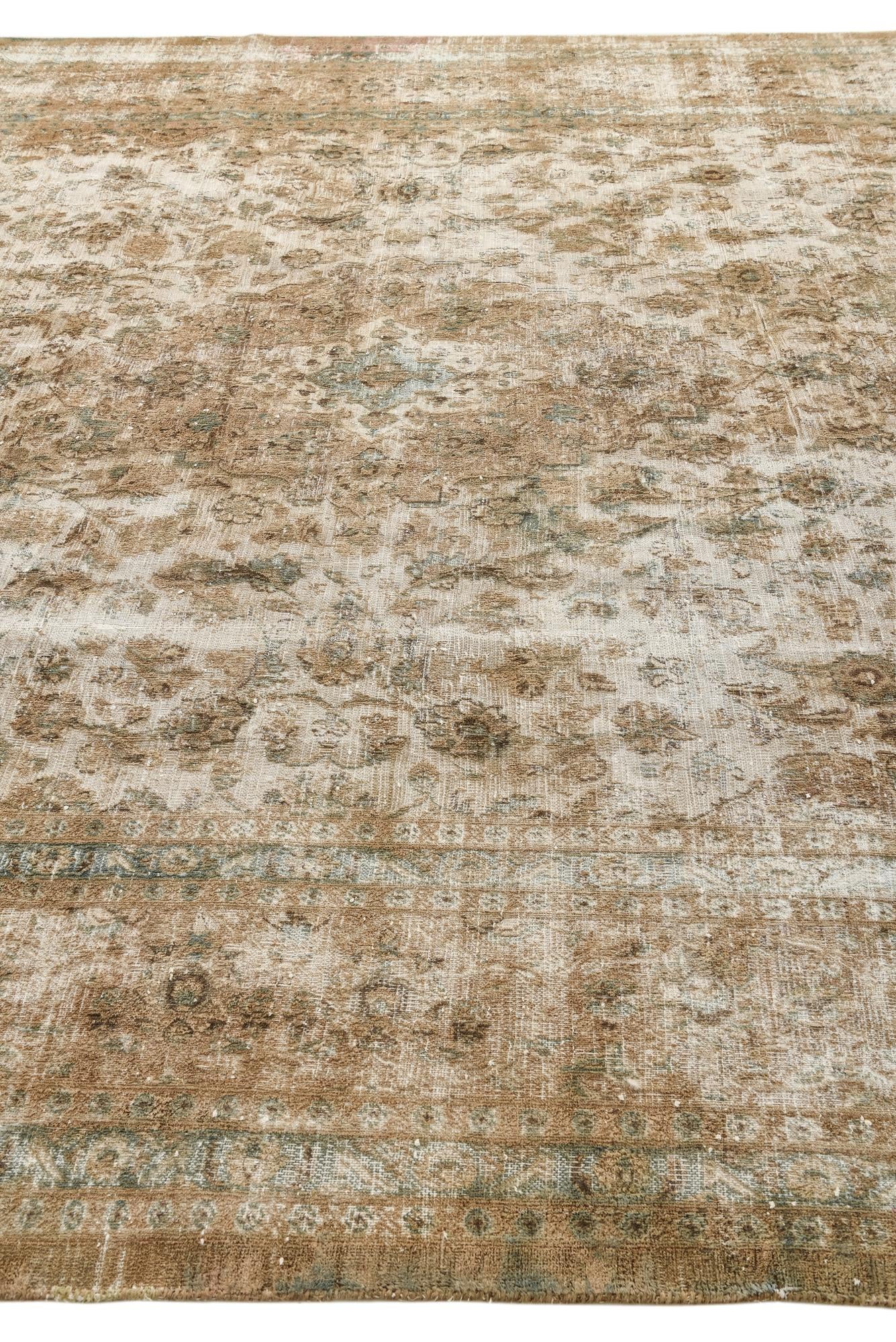 9' 6 x 12' 7 Hand Knotted Ultra Vintage Persian Wool Rug