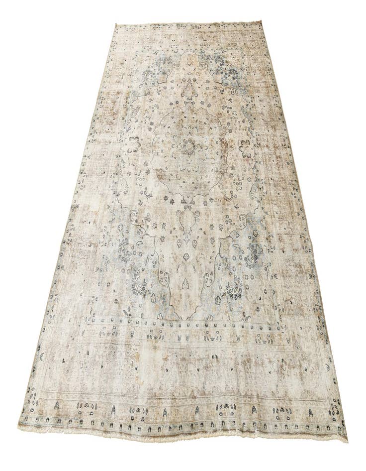 Detail image of 9' 6 x 12' 9  Hand Knotted Ultra Vintage Persian Wool Rug