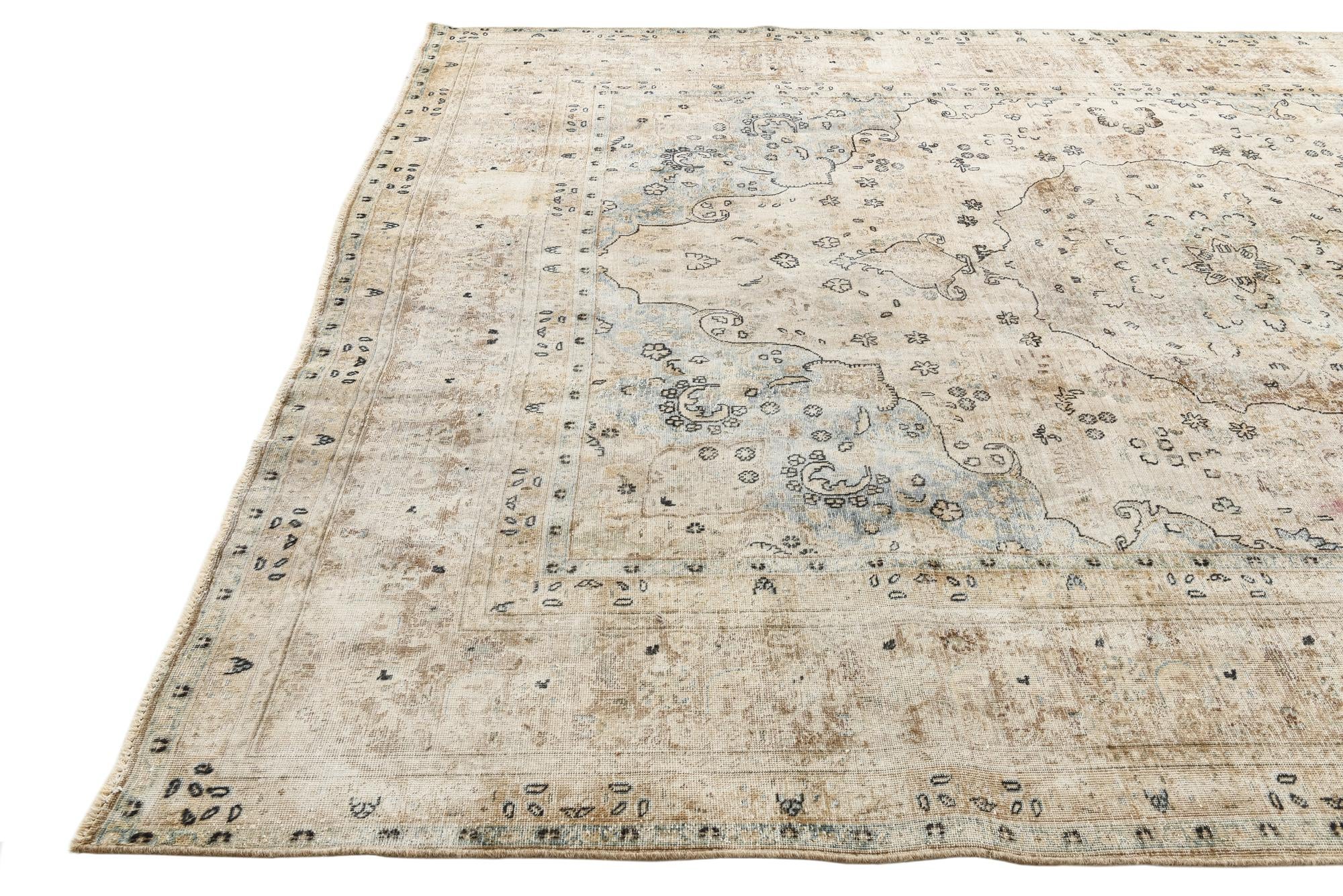 9' 6 x 12' 9 Hand Knotted Ultra Vintage Persian Wool Rug