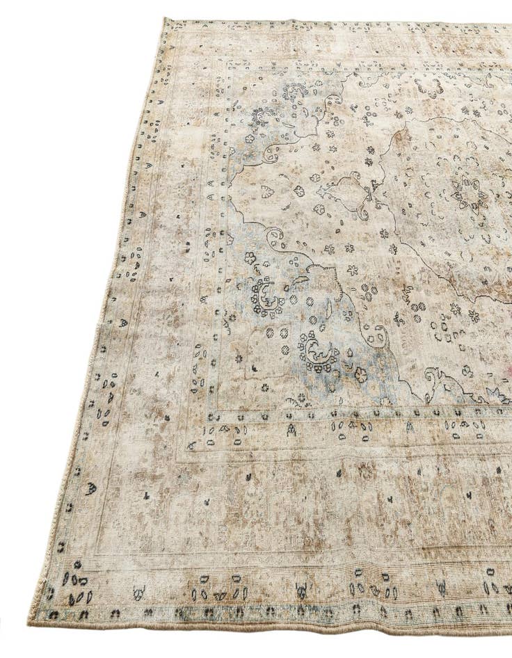 Detail image of 9' 6 x 12' 9  Hand Knotted Ultra Vintage Persian Wool Rug