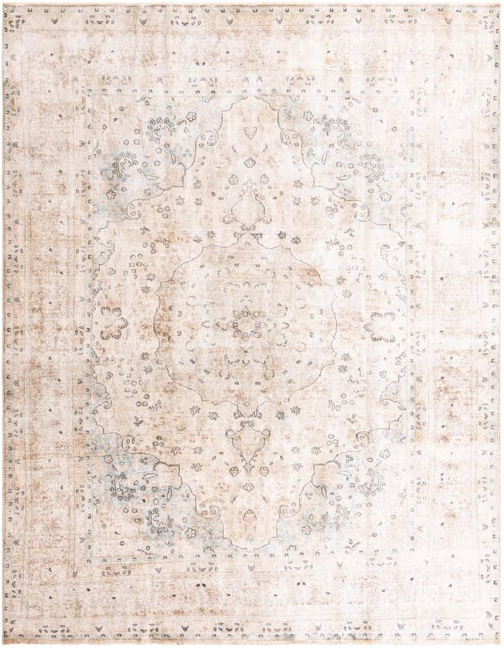 Detail image of 9' 6 x 12' 9 Hand Knotted Ultra Vintage Persian Wool Rug