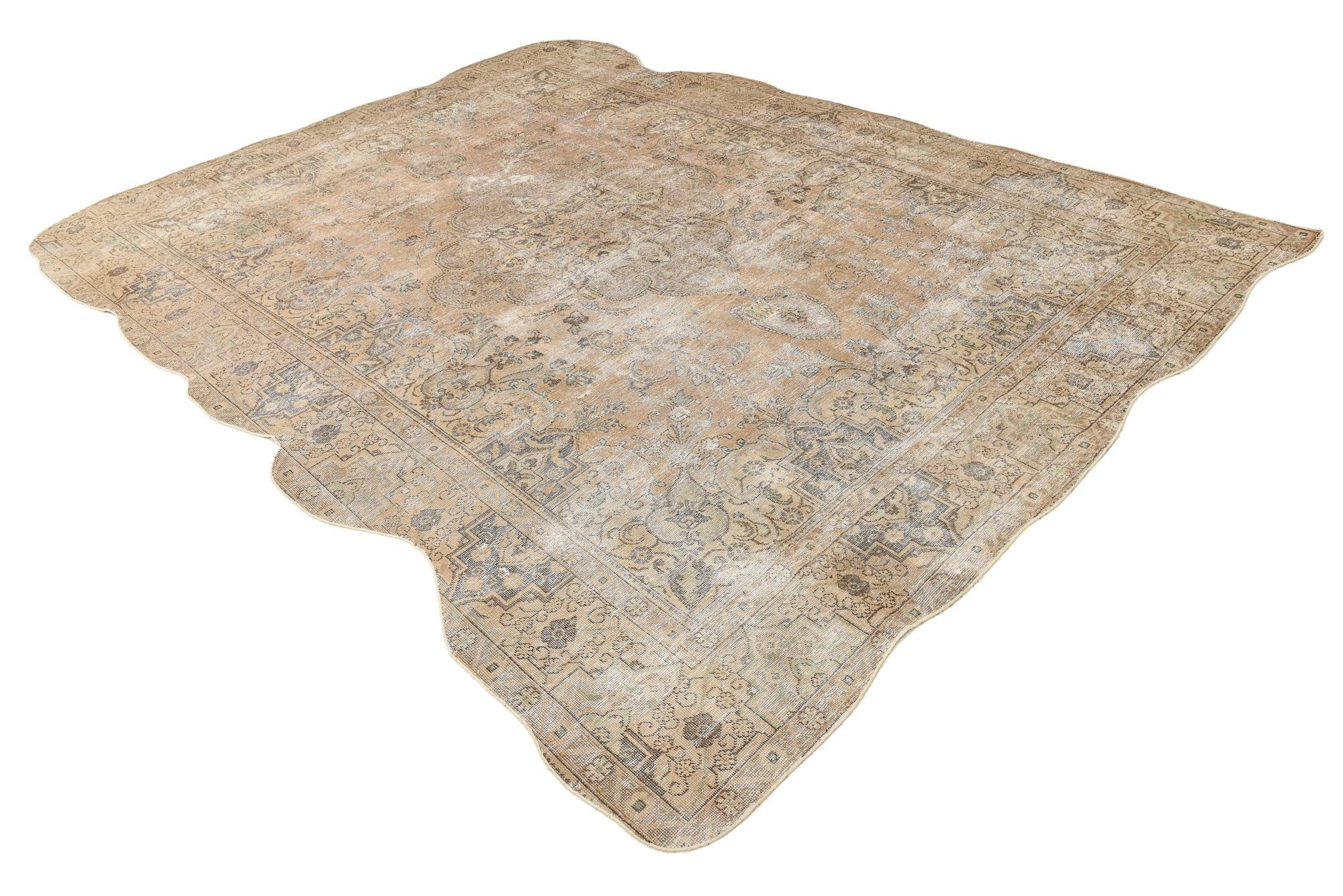 9' 6 x 12' 10 Hand Knotted Ultra Vintage Persian Wool Rug