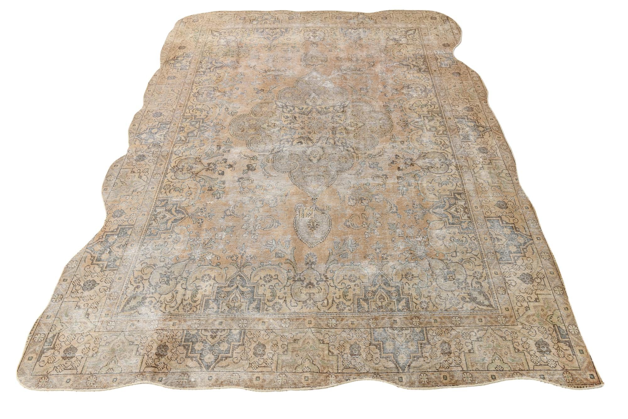 9' 6 x 12' 10 Hand Knotted Ultra Vintage Persian Wool Rug