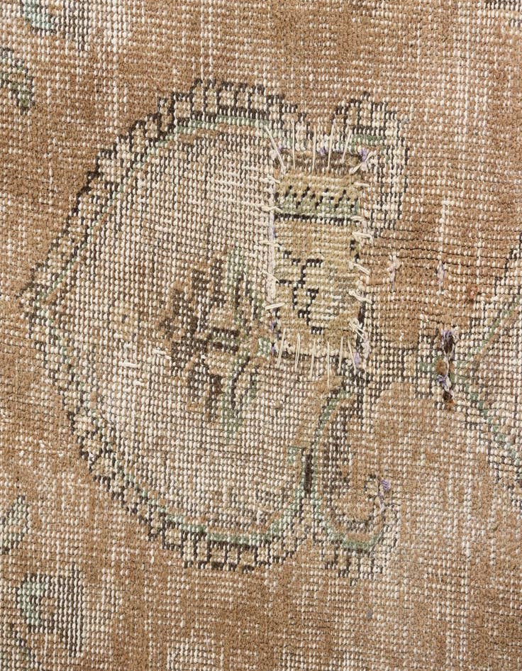 Detail image of 9' 6 x 12' 10  Hand Knotted Ultra Vintage Persian Wool Rug