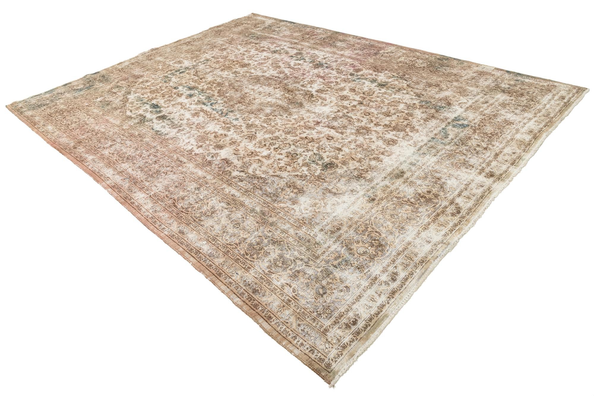 9' 9 x 12' 5 Hand Knotted Ultra Vintage Persian Wool Rug