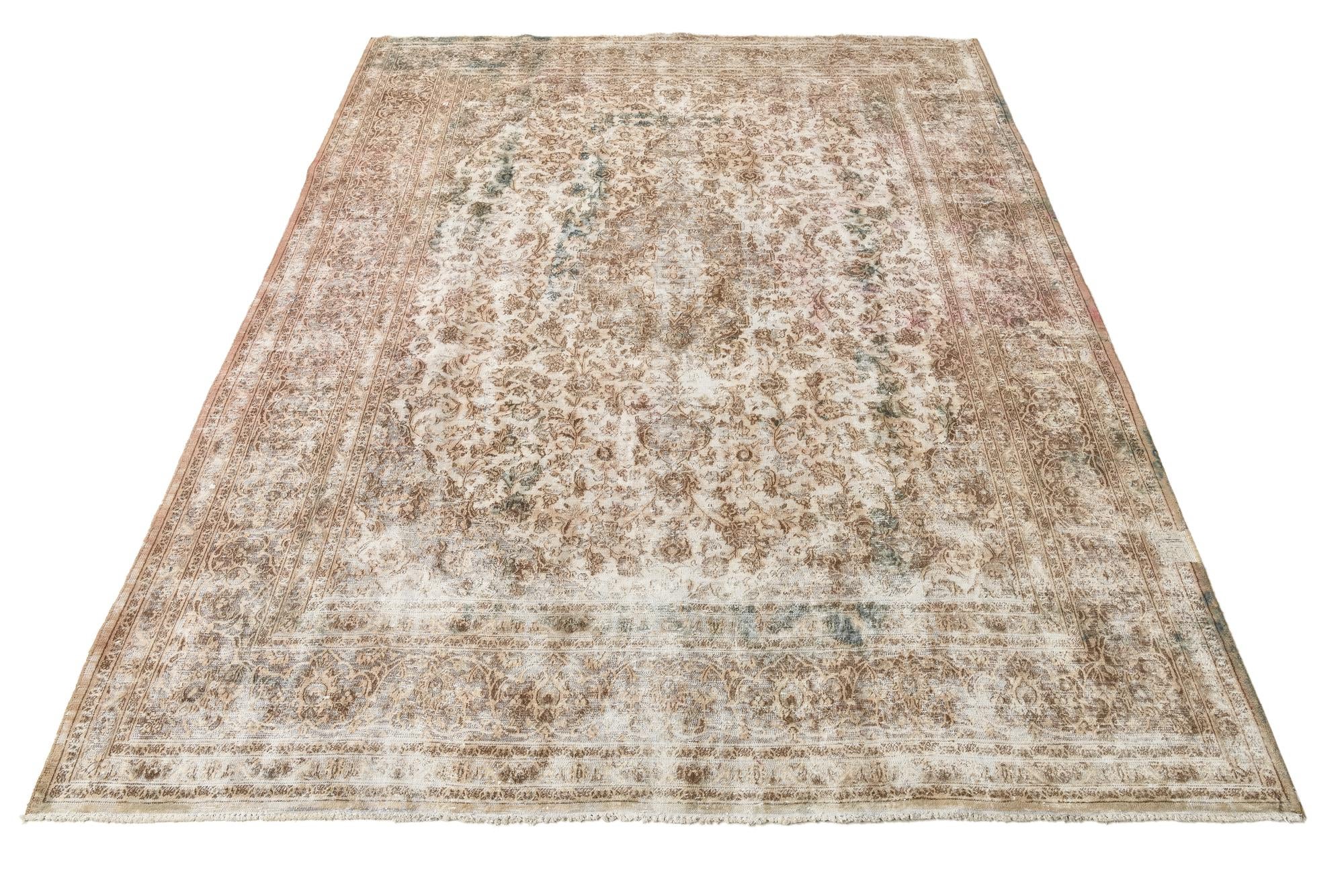 9' 9 x 12' 5 Hand Knotted Ultra Vintage Persian Wool Rug