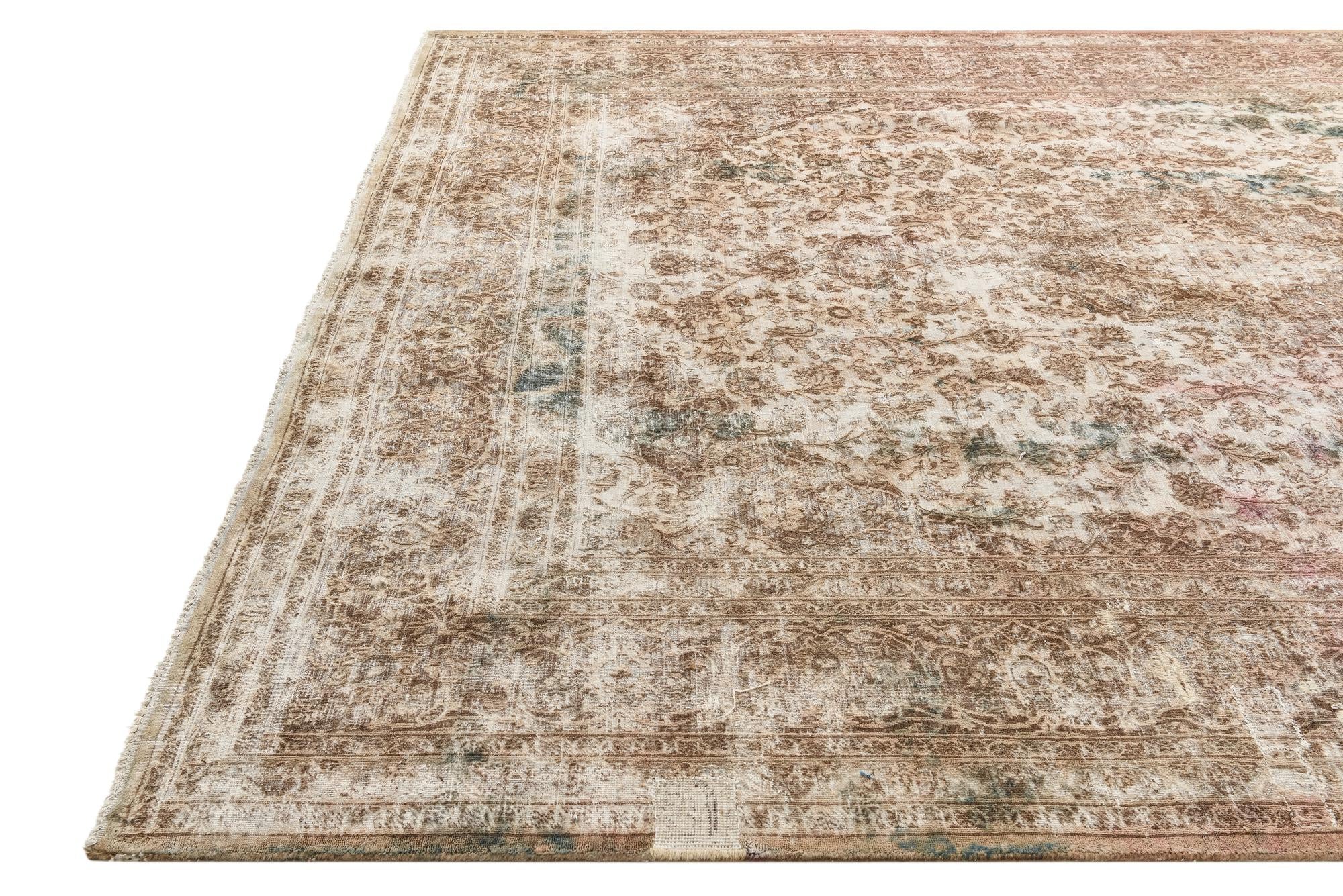 9' 9 x 12' 5 Hand Knotted Ultra Vintage Persian Wool Rug