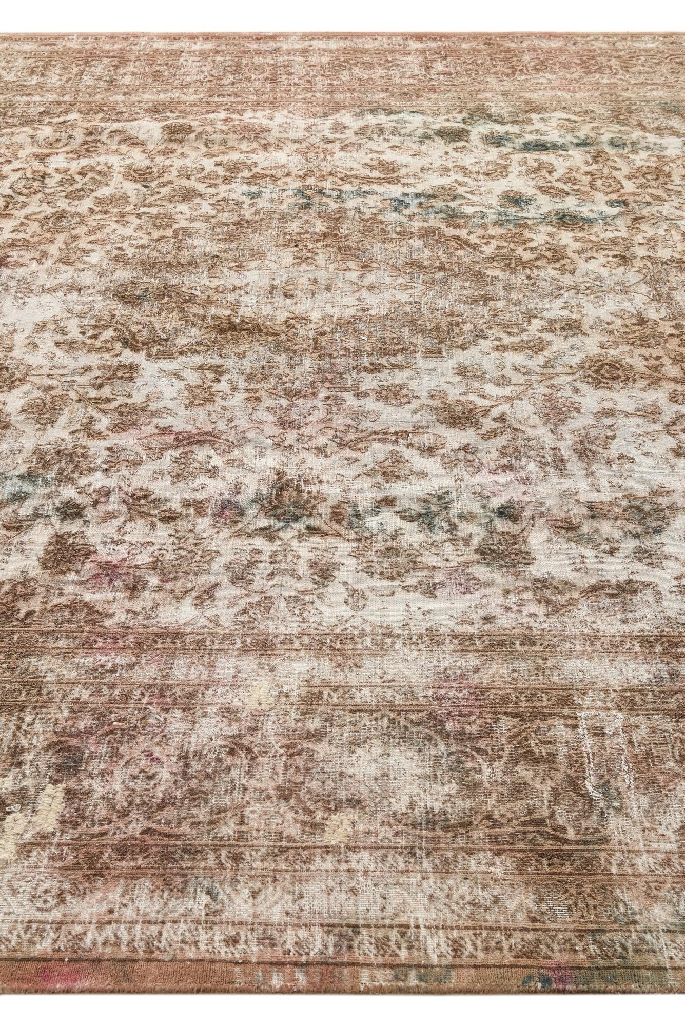 9' 9 x 12' 5 Hand Knotted Ultra Vintage Persian Wool Rug