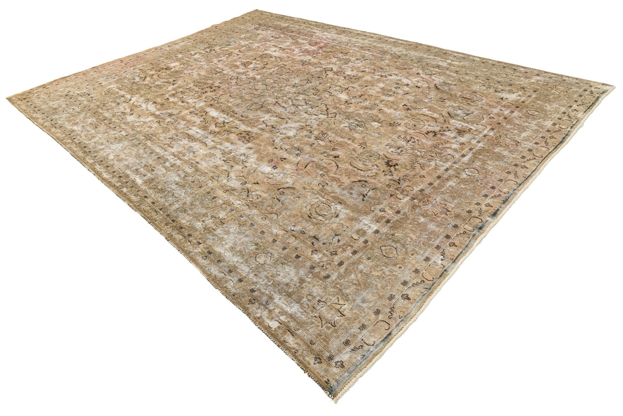 9' 6 x 12' 9 Hand Knotted Ultra Vintage Persian Wool Rug