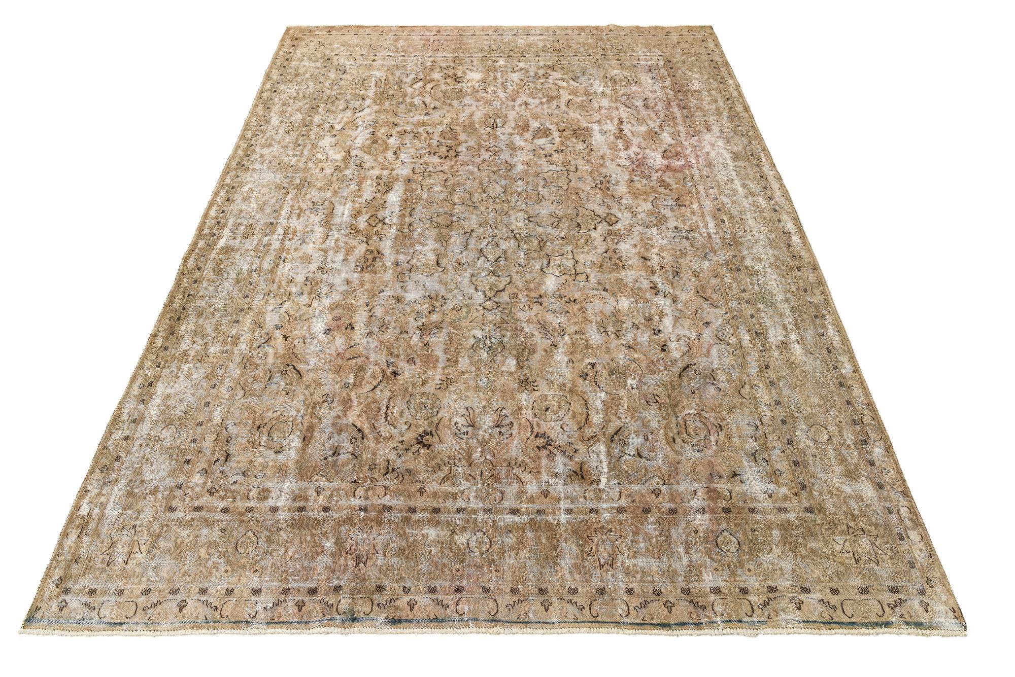 9' 6 x 12' 9 Hand Knotted Ultra Vintage Persian Wool Rug
