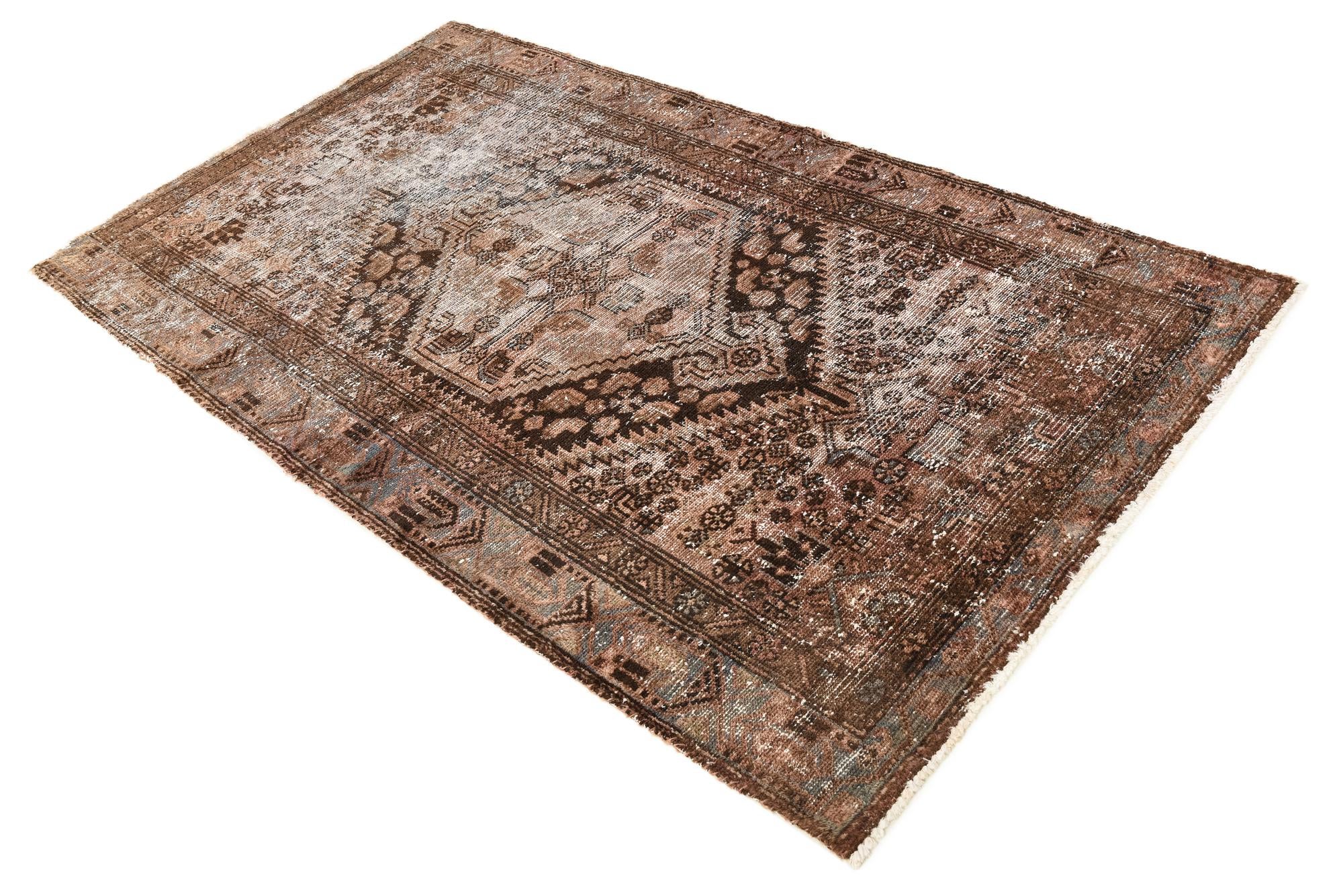 3' 9 x 6' 4 Hand Knotted Ultra Vintage Persian Wool Rug