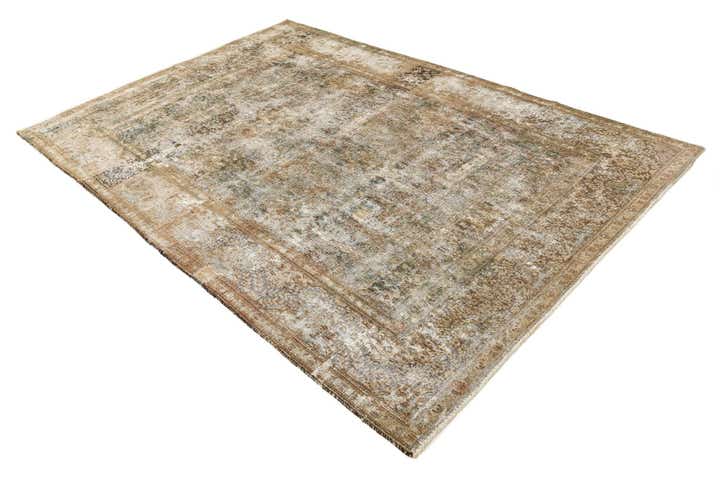6' 8 x 9' 8 Hand Knotted Ultra Vintage Persian Wool Rug