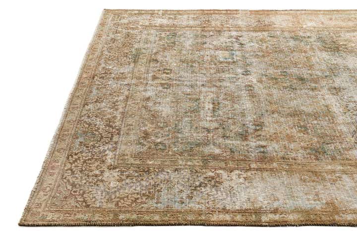 6' 8 x 9' 8 Hand Knotted Ultra Vintage Persian Wool Rug