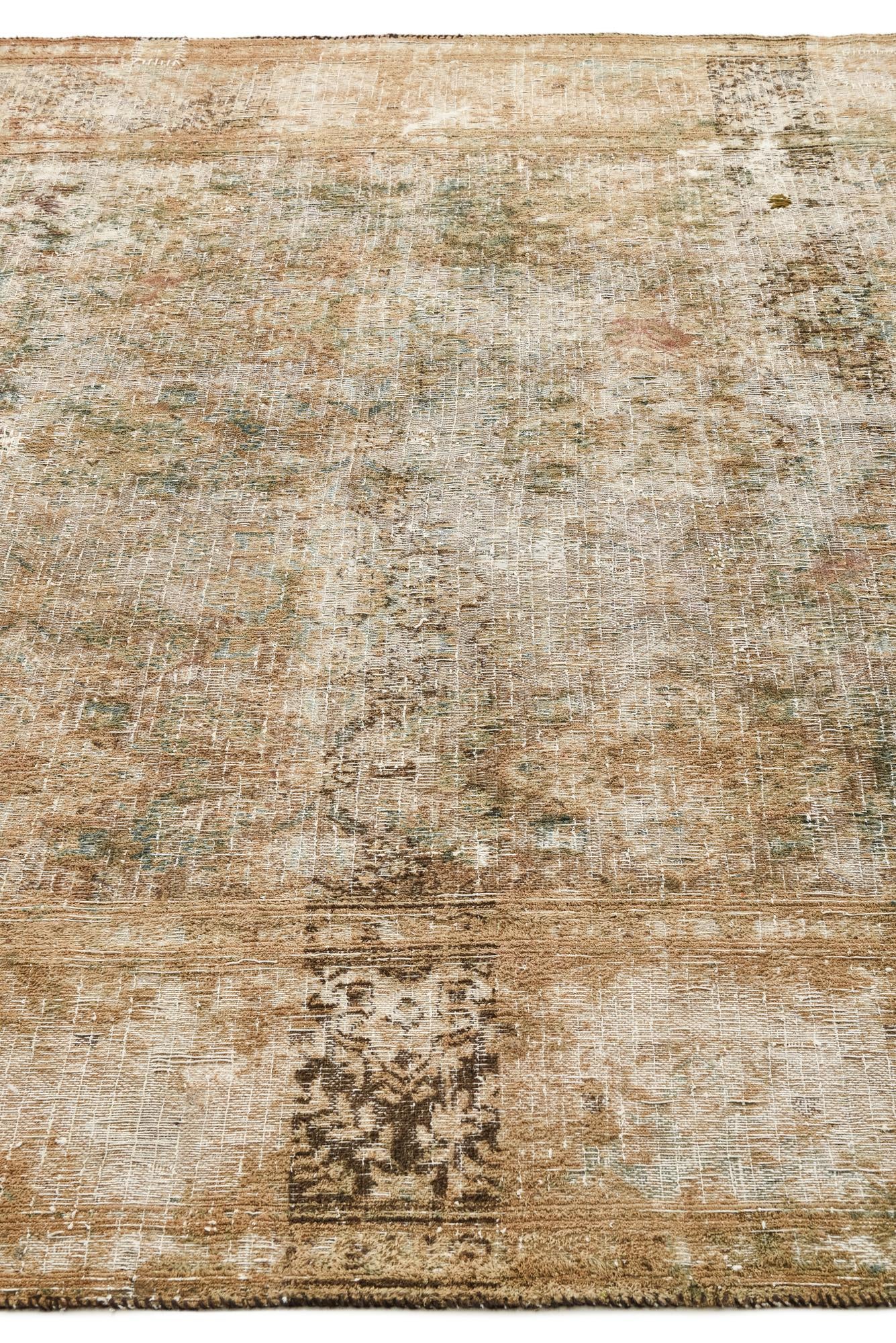 6' 8 x 9' 8 Hand Knotted Ultra Vintage Persian Wool Rug