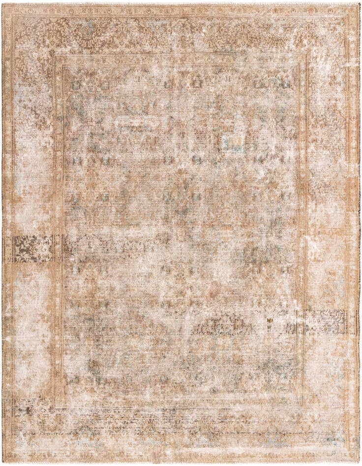 Detail image of 6' 8 x 9' 8 Hand Knotted Ultra Vintage Persian Wool Rug