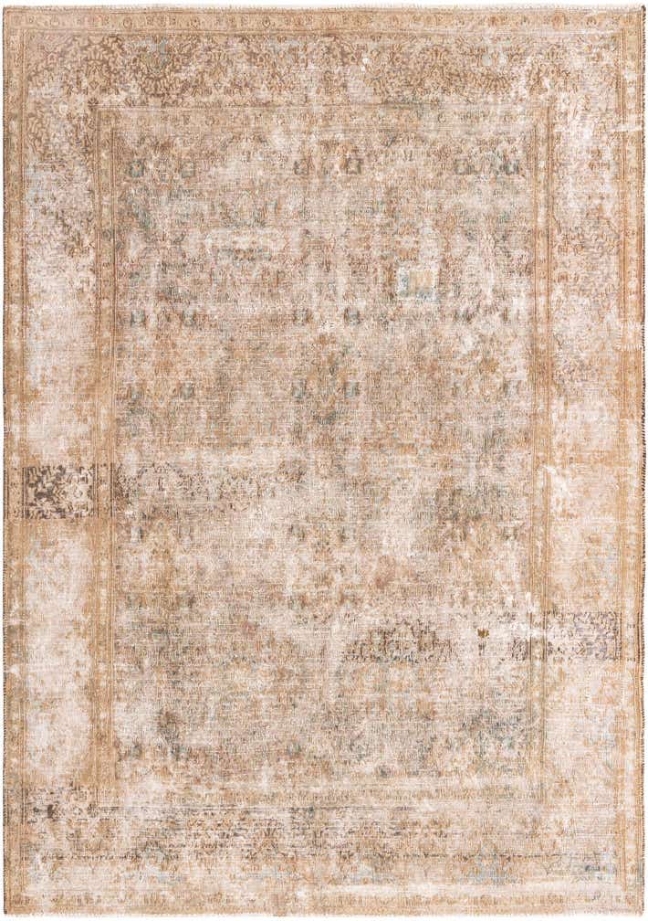 6' 8 x 9' 8 Hand Knotted Ultra Vintage Persian Wool Rug