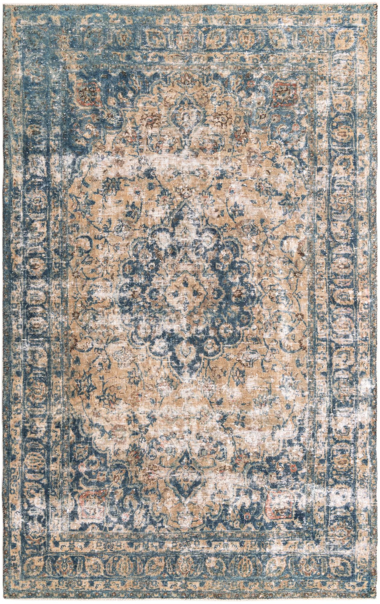 6' 4 x 9' 2 Hand Knotted Ultra Vintage Persian Wool Rug