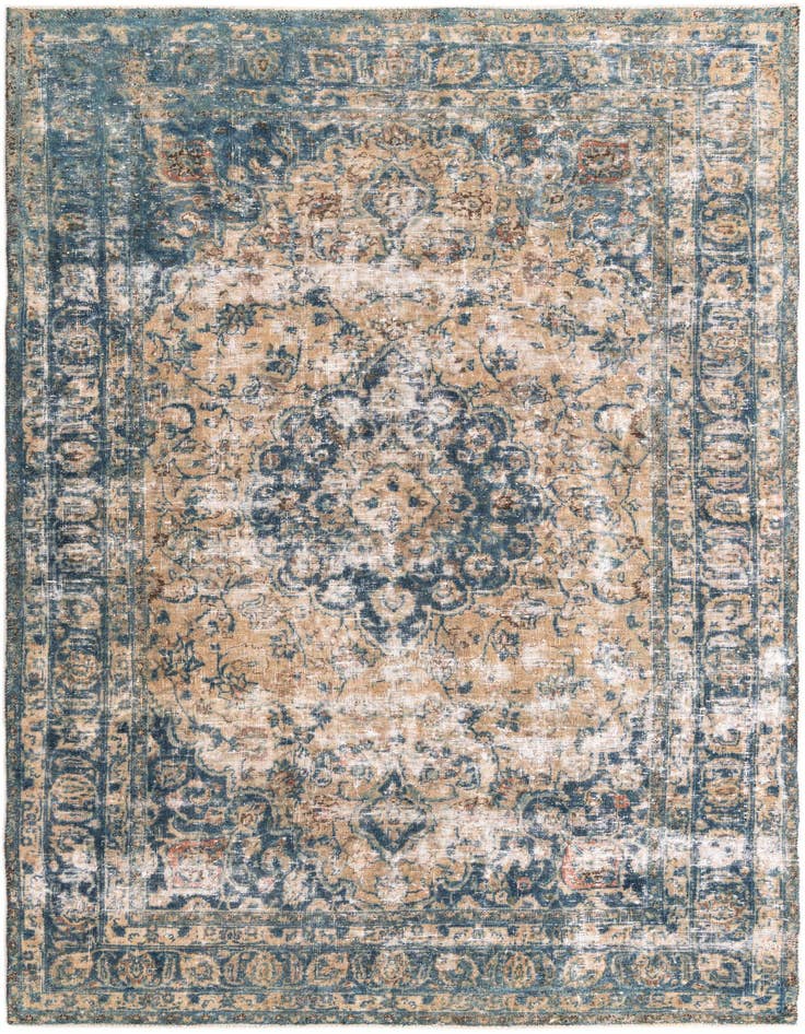 Detail image of 6' 4 x 9' 2 Hand Knotted Ultra Vintage Persian Wool Rug