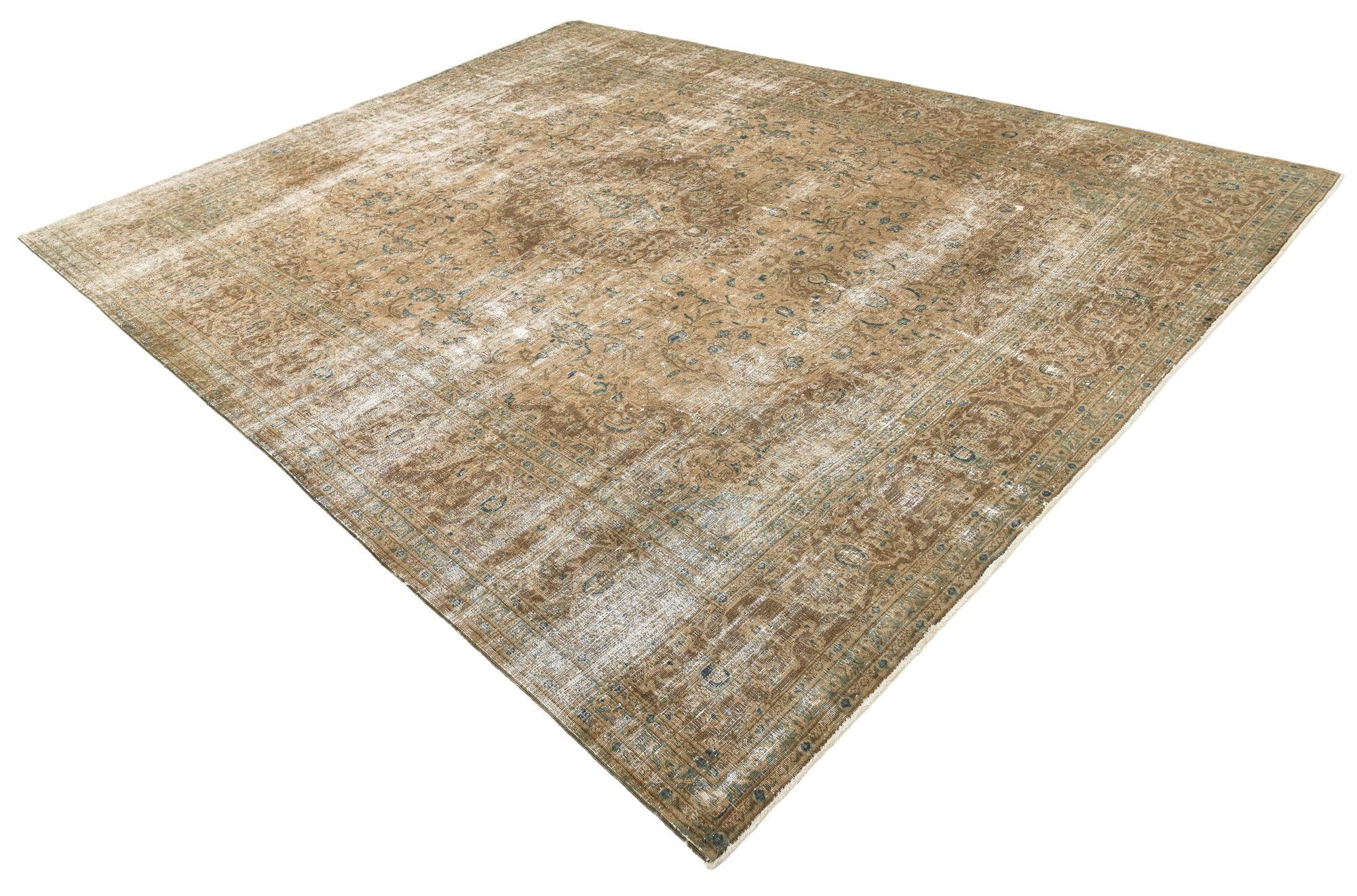 9' 7 x 12' 1 Hand Knotted Ultra Vintage Persian Wool Rug