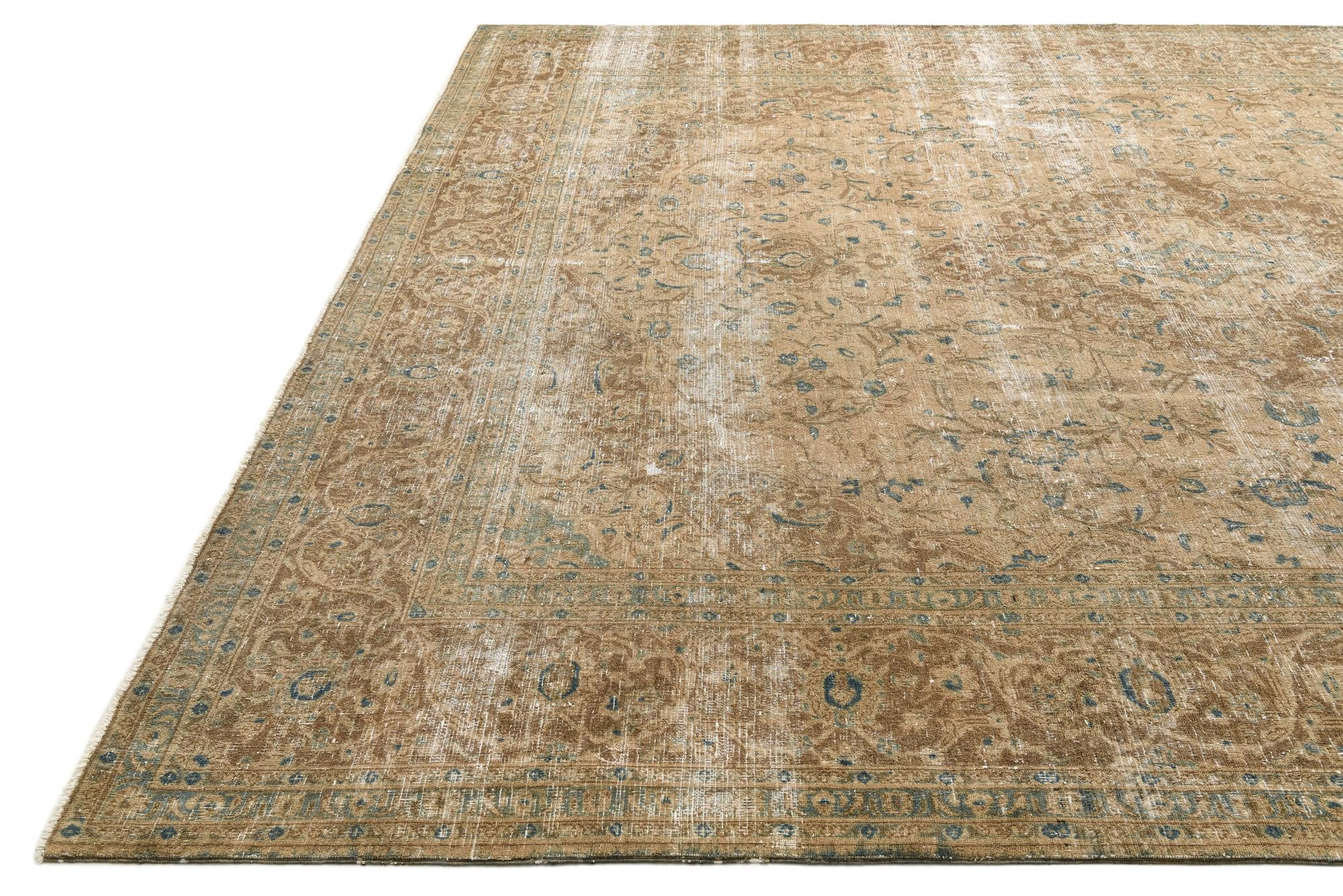 9' 7 x 12' 1 Hand Knotted Ultra Vintage Persian Wool Rug