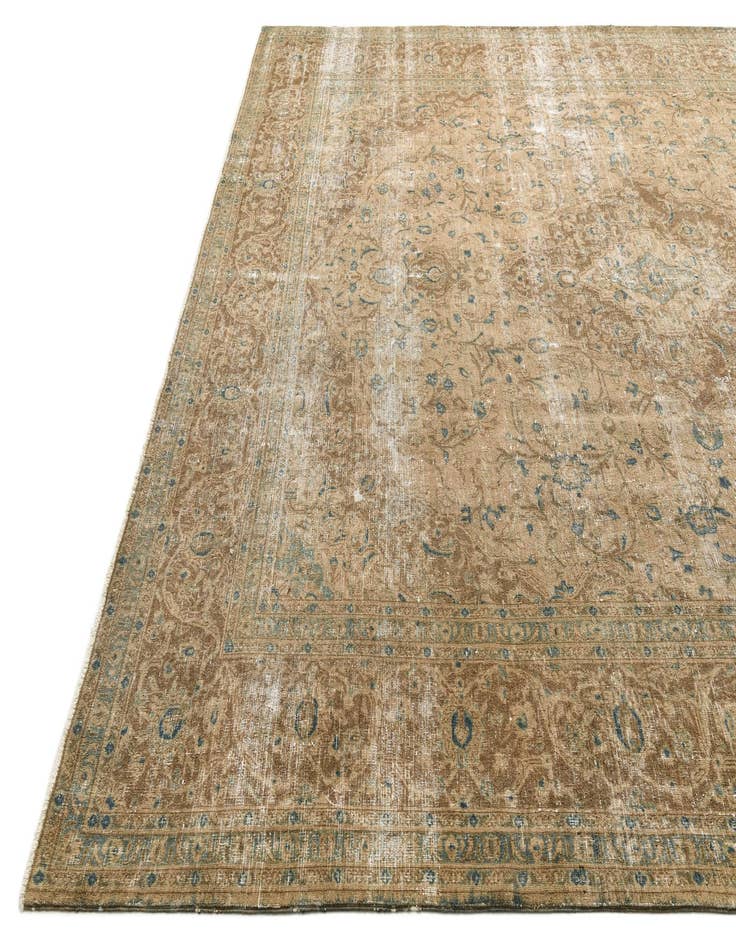 Detail image of 9' 7 x 12' 1  Hand Knotted Ultra Vintage Persian Wool Rug