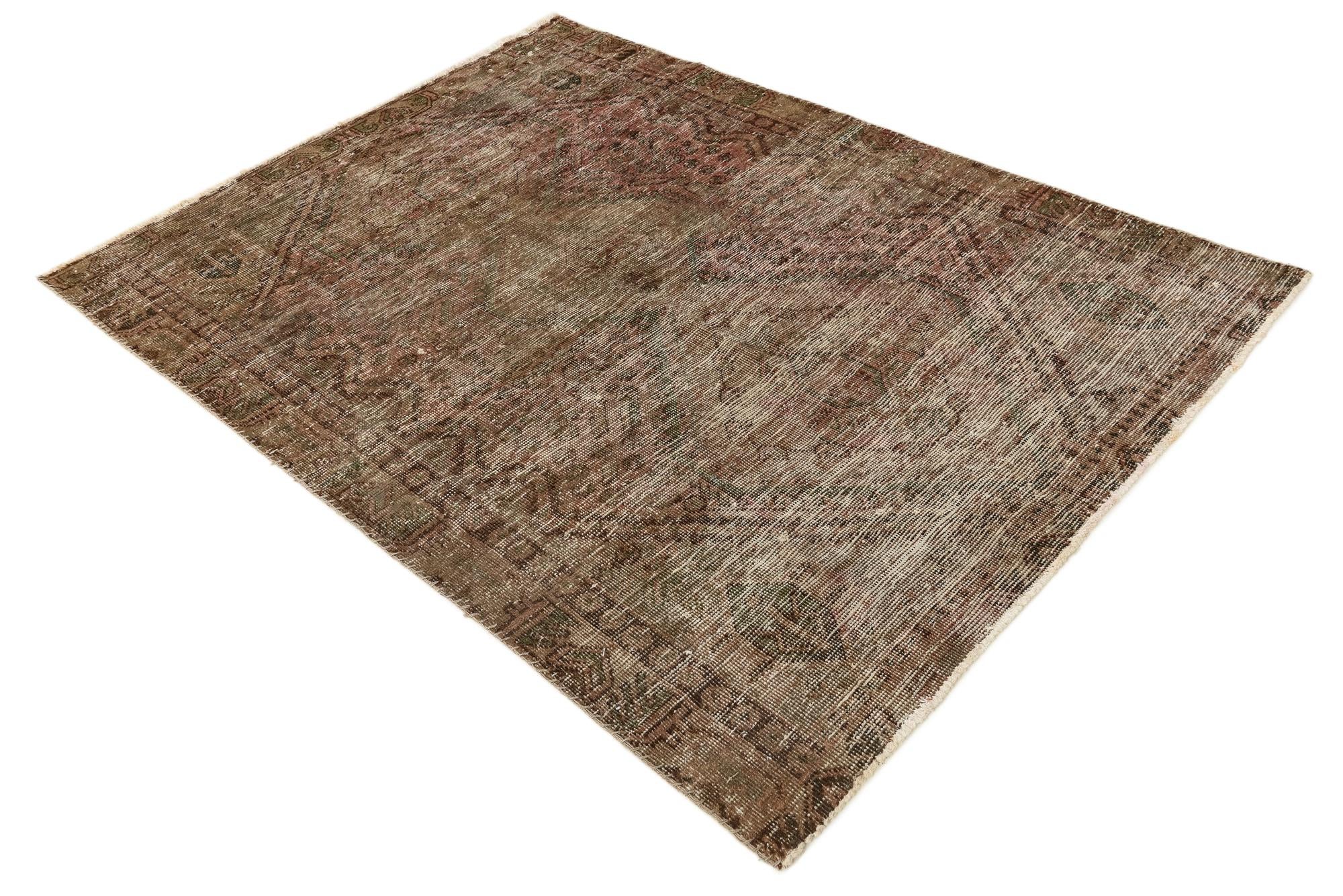4' 8 x 6' 2 Hand Knotted Ultra Vintage Persian Wool Rug