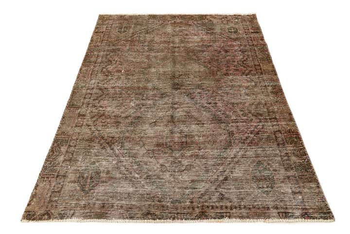 4' 8 x 6' 2 Hand Knotted Ultra Vintage Persian Wool Rug