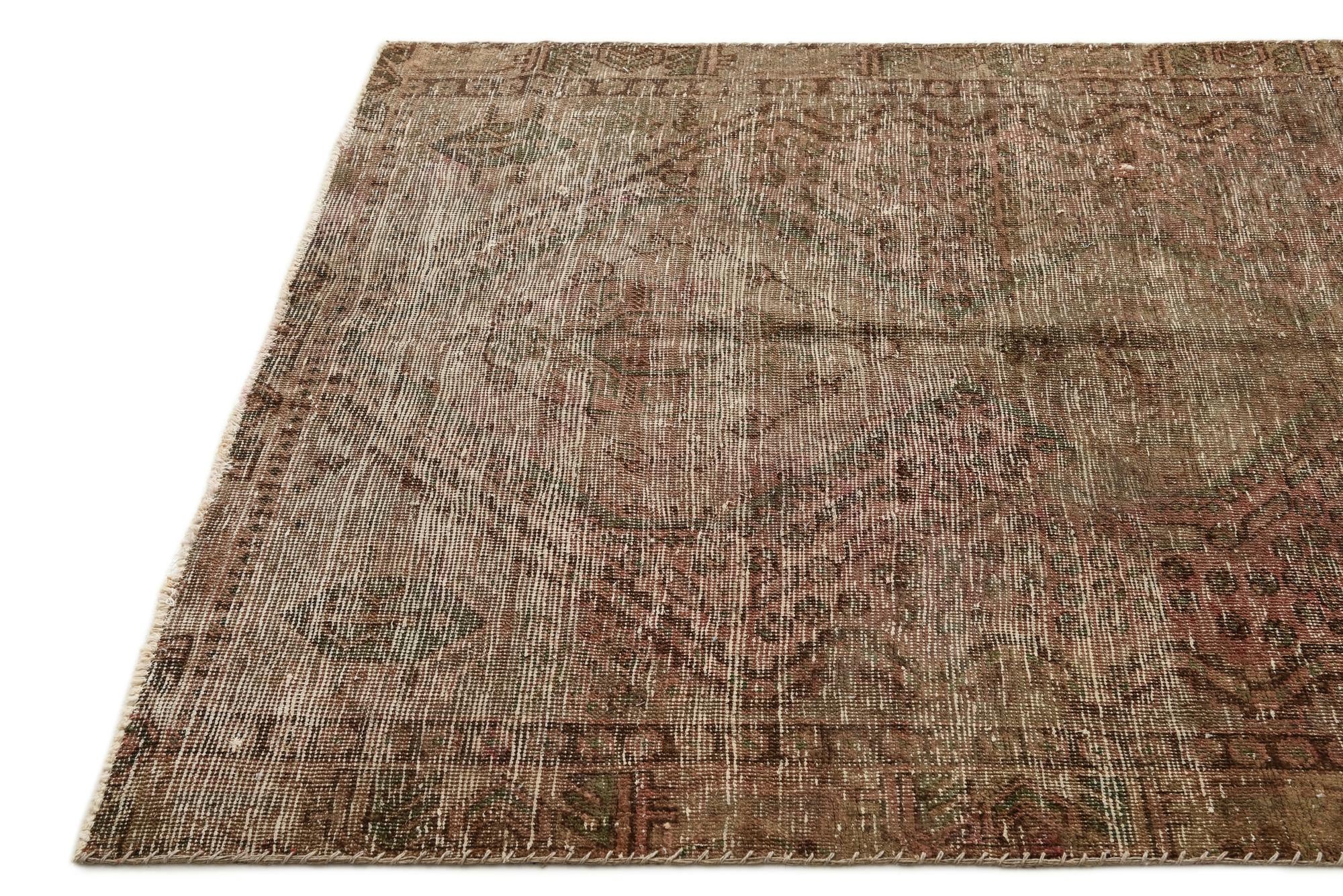 4' 8 x 6' 2 Hand Knotted Ultra Vintage Persian Wool Rug