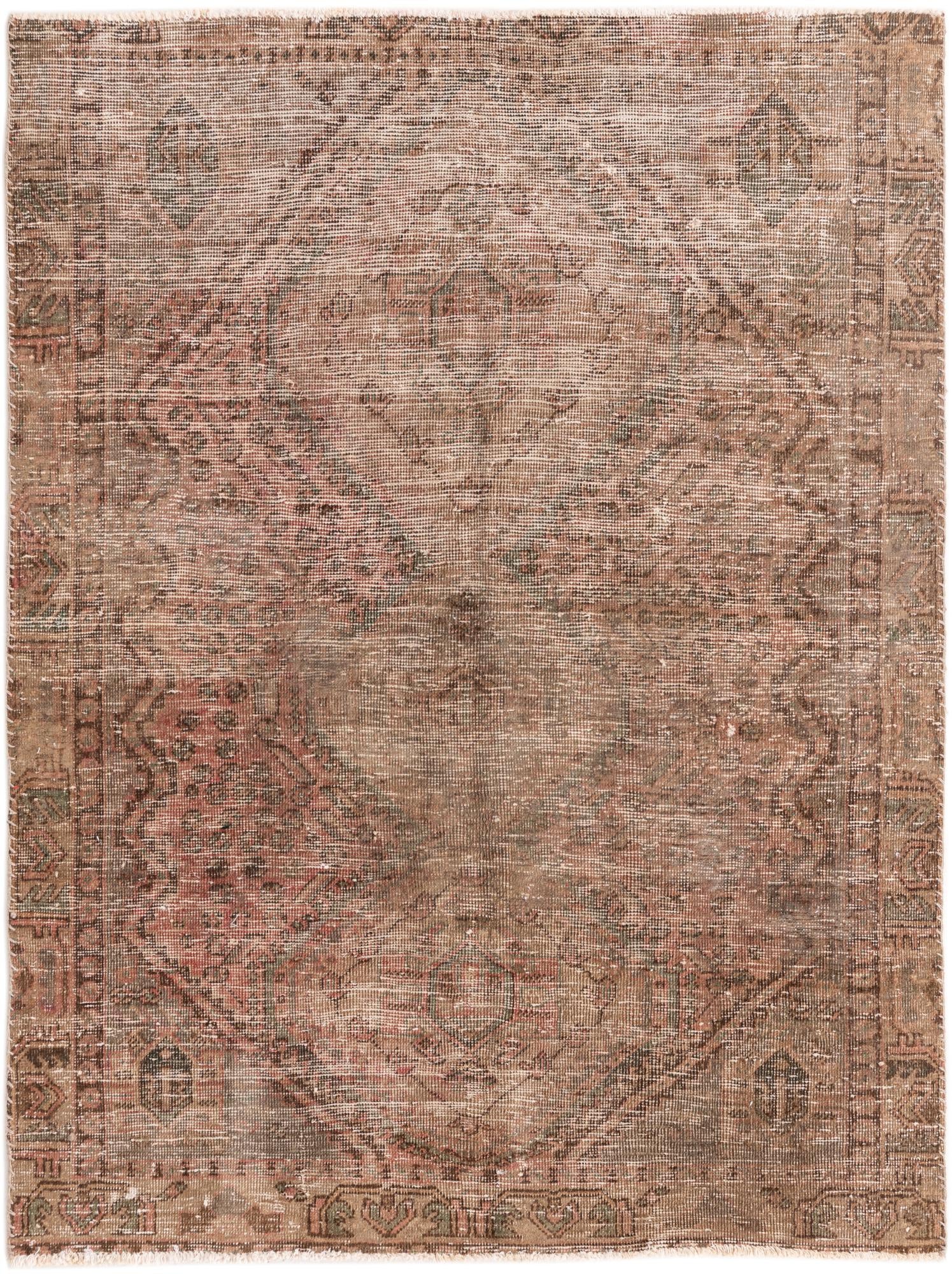 4' 8 x 6' 2 Hand Knotted Ultra Vintage Persian Wool Rug