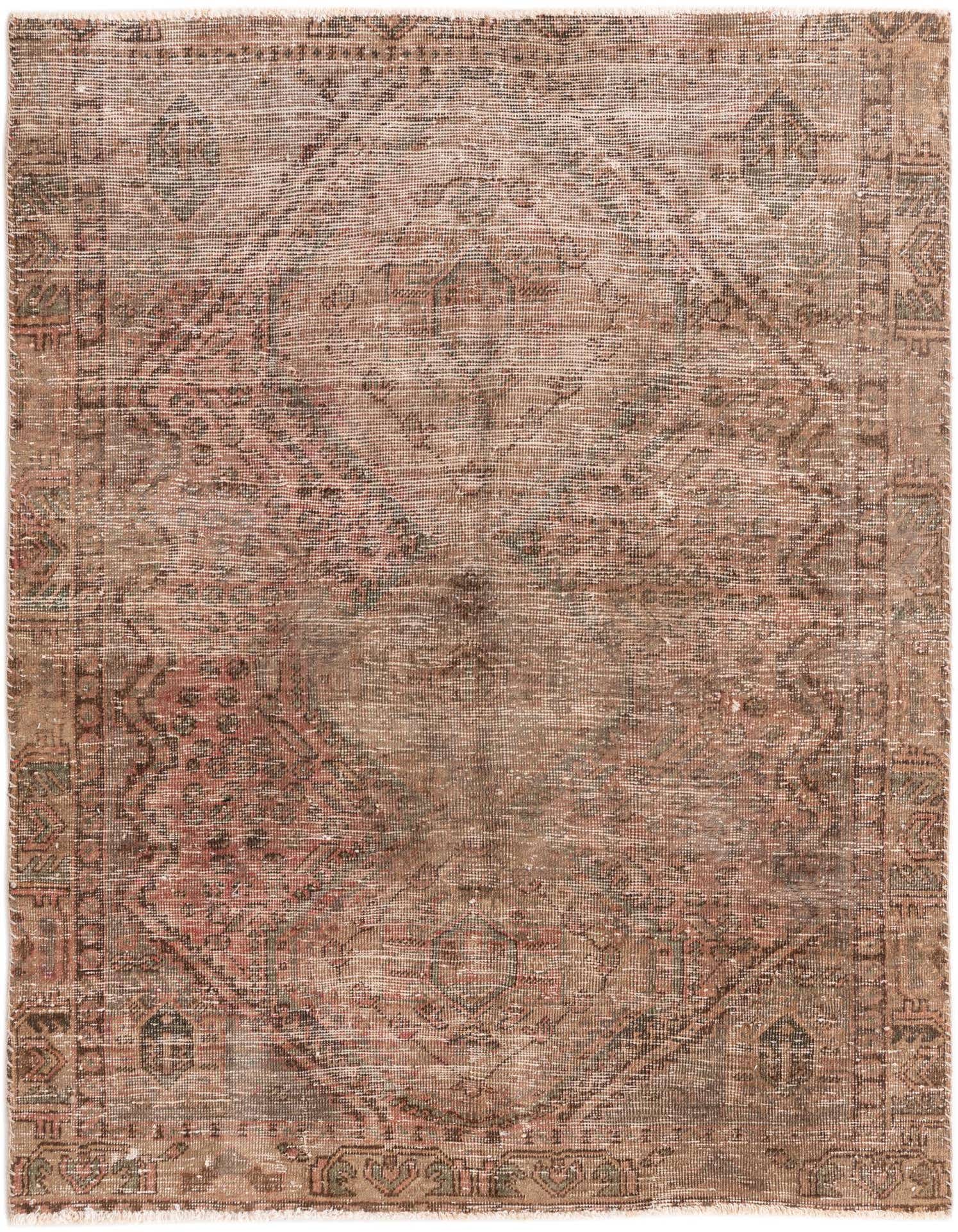 Primary image 4' 8 x 6' 2  Hand Knotted Ultra Vintage Persian Wool Rug