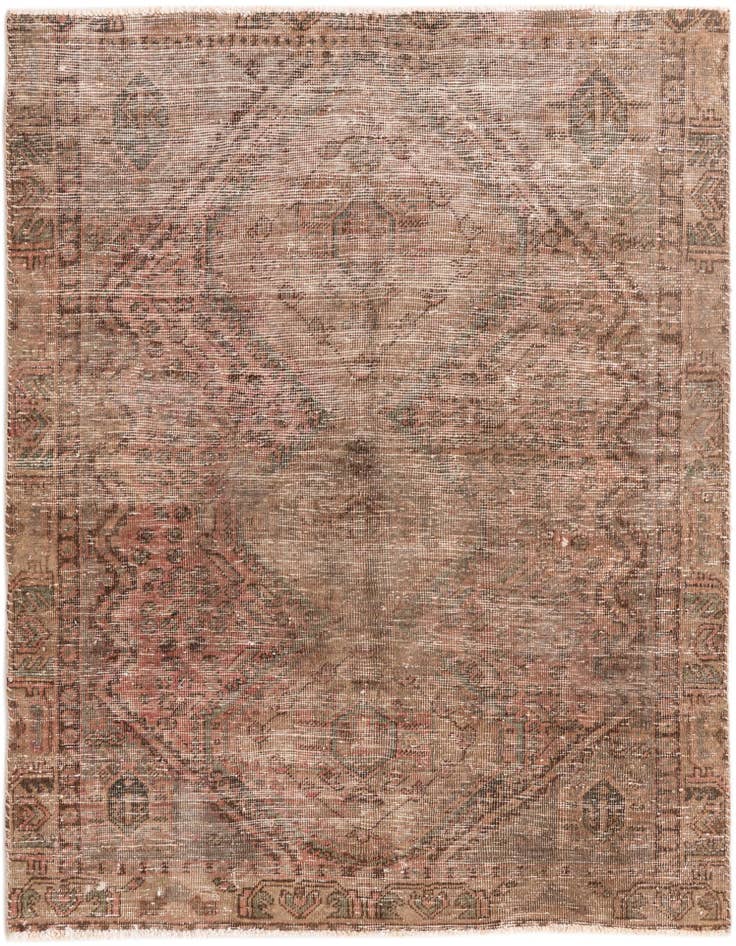 Detail image of 4' 8 x 6' 2 Hand Knotted Ultra Vintage Persian Wool Rug