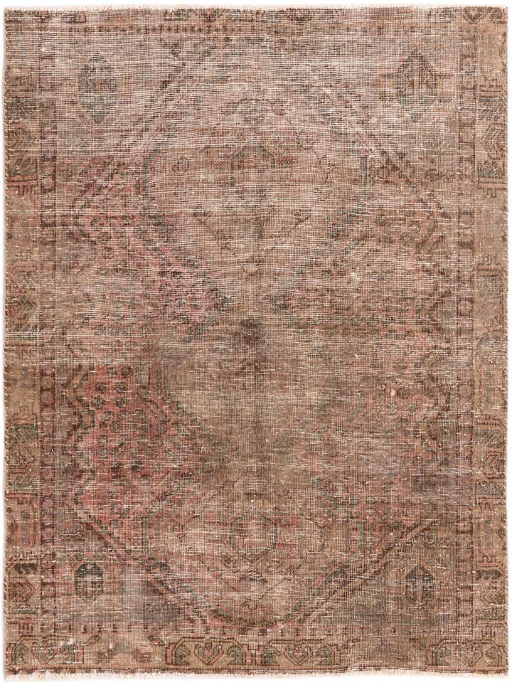 4' 8 x 6' 2 Hand Knotted Ultra Vintage Persian Wool Rug