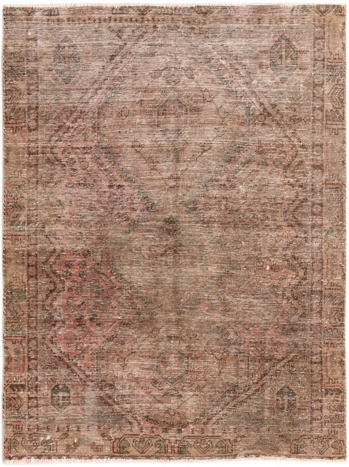 Detail image of 4' 8 x 6' 2 Hand Knotted Ultra Vintage Persian Wool Rug