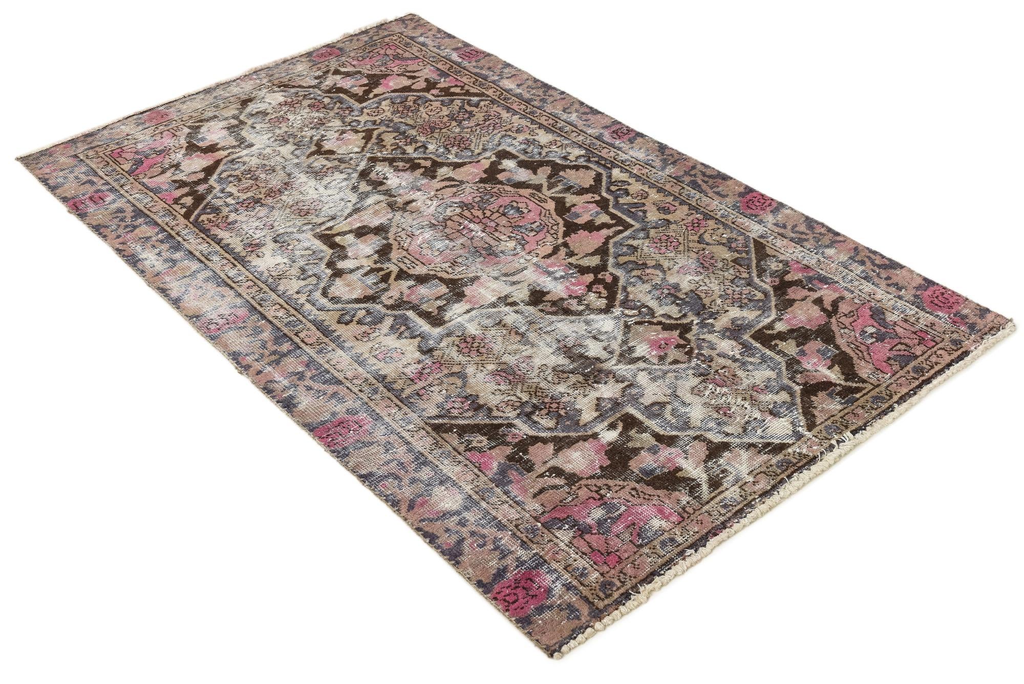 120cm x 190cm anudado a mano Ultra Vintage Alfombra Persa Lana