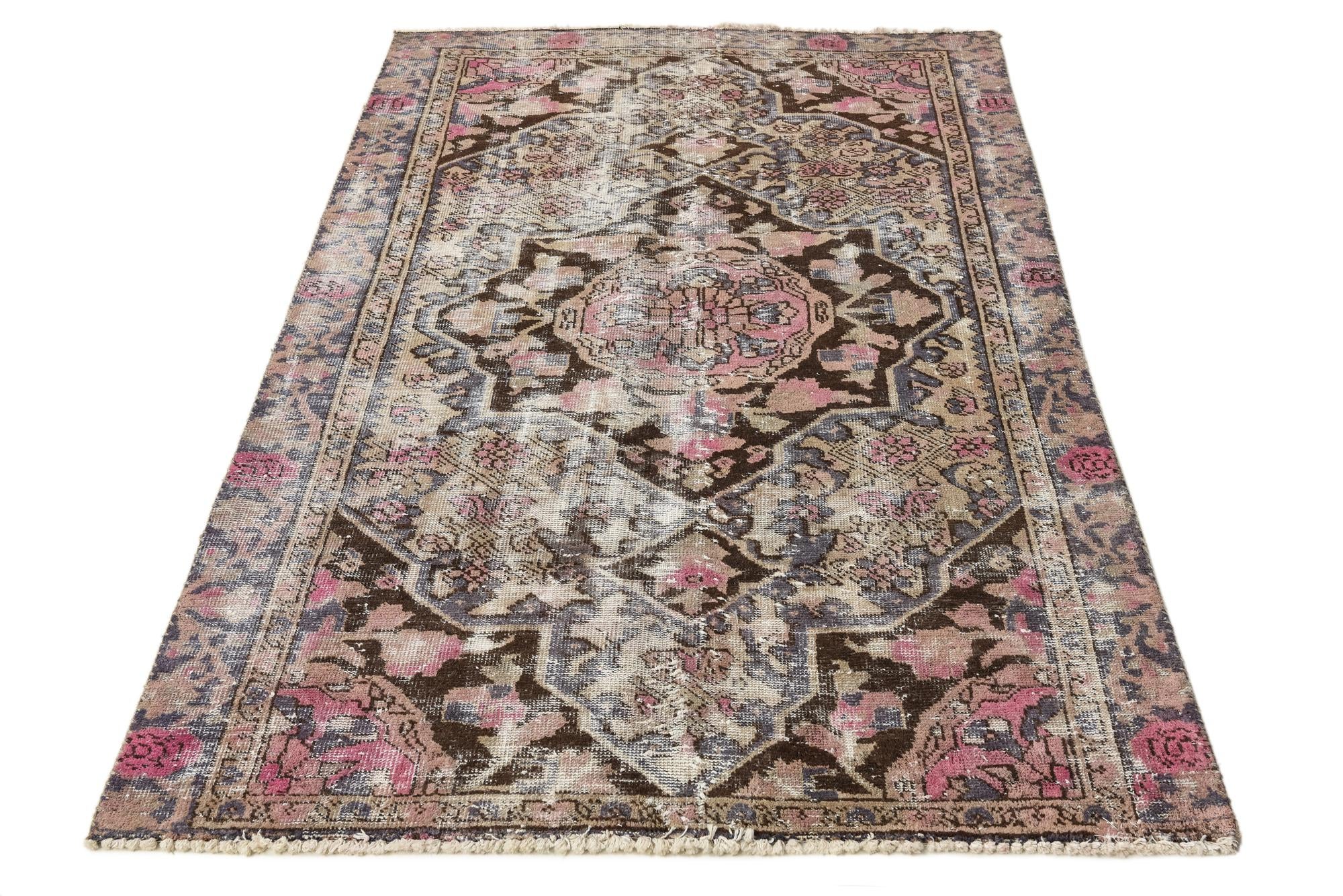 120cm x 190cm anudado a mano Ultra Vintage Alfombra Persa Lana