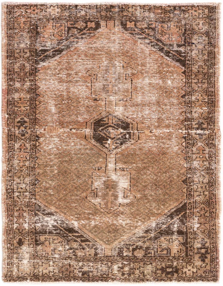 Detail image of 3' 3 x 4' 10 Hand Knotted Ultra Vintage Persian Wool Rug