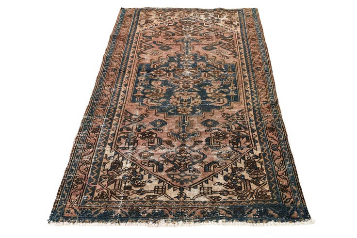 Detail image of 3' 6 x 5' 9 Hand Knotted Ultra Vintage Persian Wool Rug
