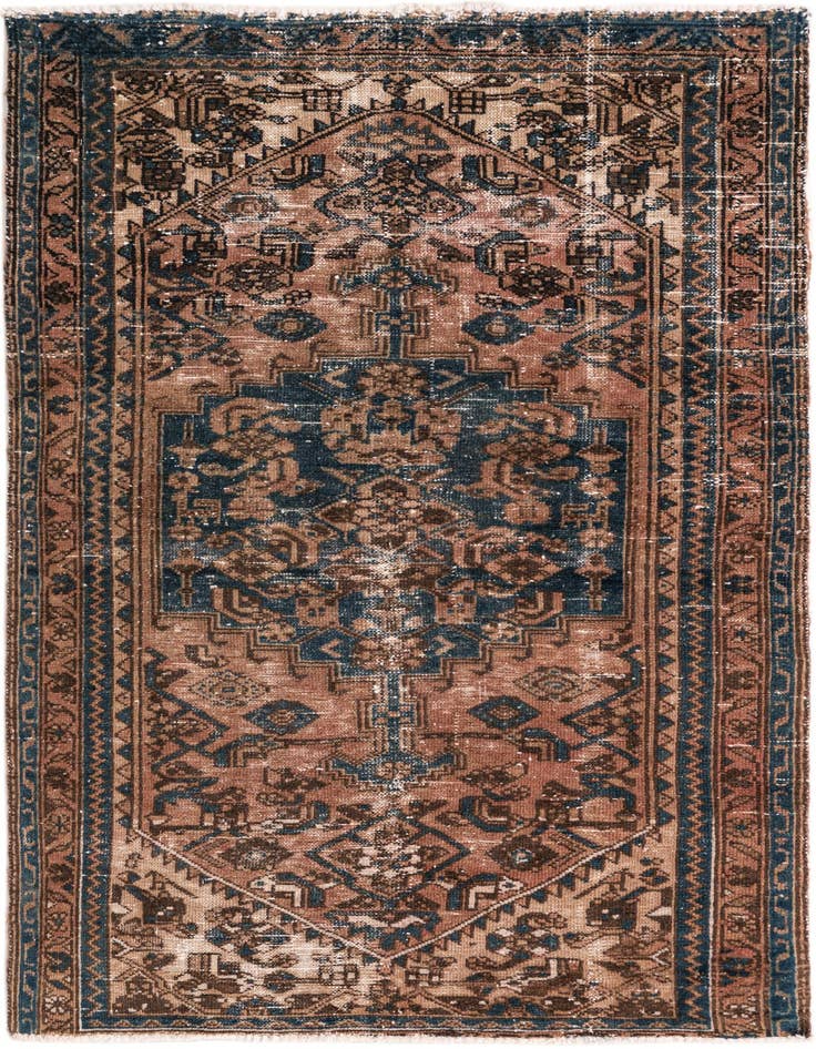 Detail image of 3' 6 x 5' 9 Hand Knotted Ultra Vintage Persian Wool Rug