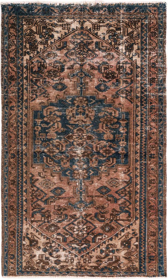 Detail image of 3' 6 x 5' 9 Hand Knotted Ultra Vintage Persian Wool Rug