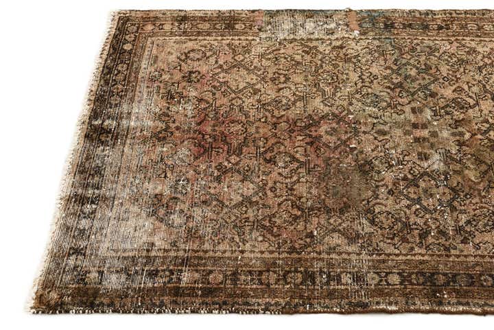 3' 7 x 5' 5 Hand Knotted Ultra Vintage Persian Wool Rug