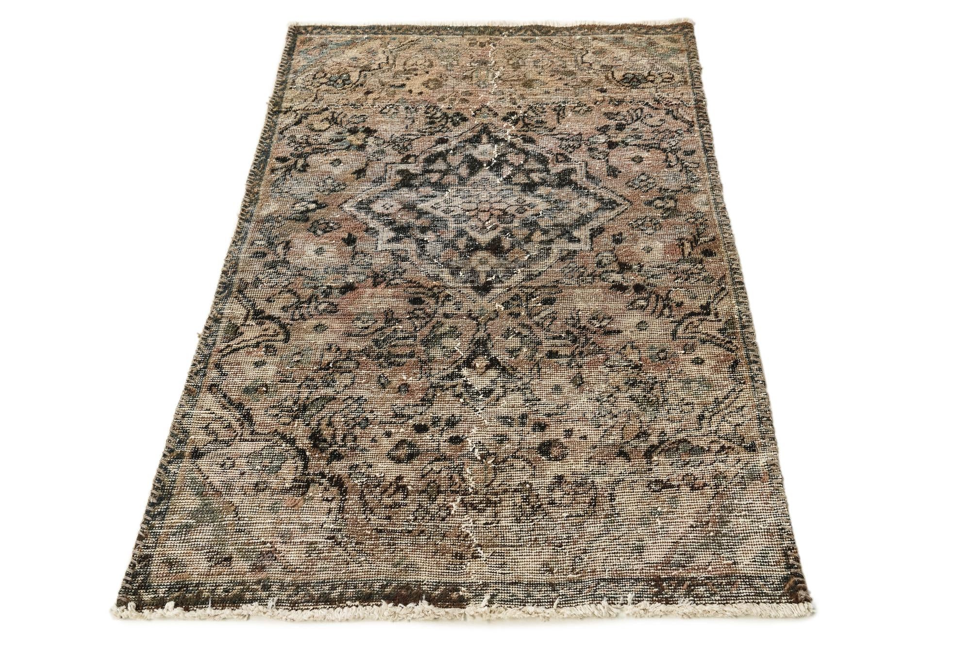3' 2 x 5' Hand Knotted Ultra Vintage Persian Wool Rug