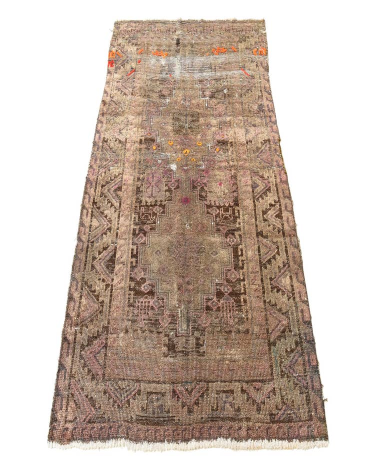 Detail image of 3' 10 x 6' Hand Knotted Ultra Vintage Persian Wool Rug