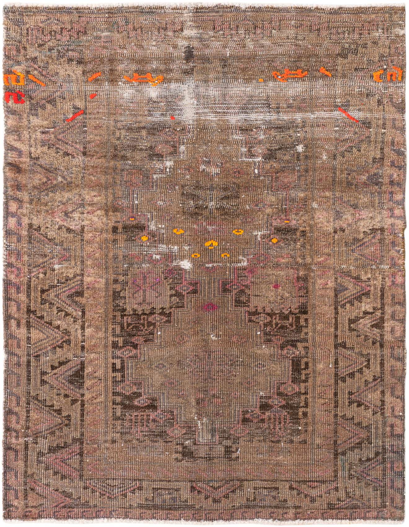 Primary image  3' 10 x 6'  Hand Knotted Ultra Vintage Persian Wool Rug