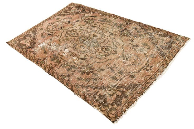 Detail image of 3' 10 x 5' 9 Hand Knotted Ultra Vintage Persian Wool Rug