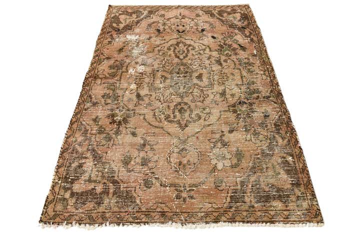 3' 10 x 5' 9 Hand Knotted Ultra Vintage Persian Wool Rug