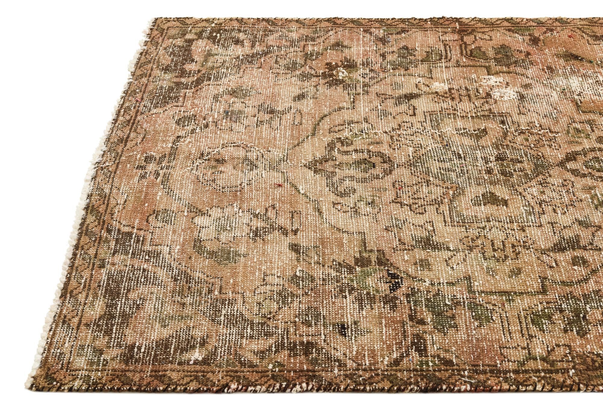 3' 10 x 5' 9 Hand Knotted Ultra Vintage Persian Wool Rug