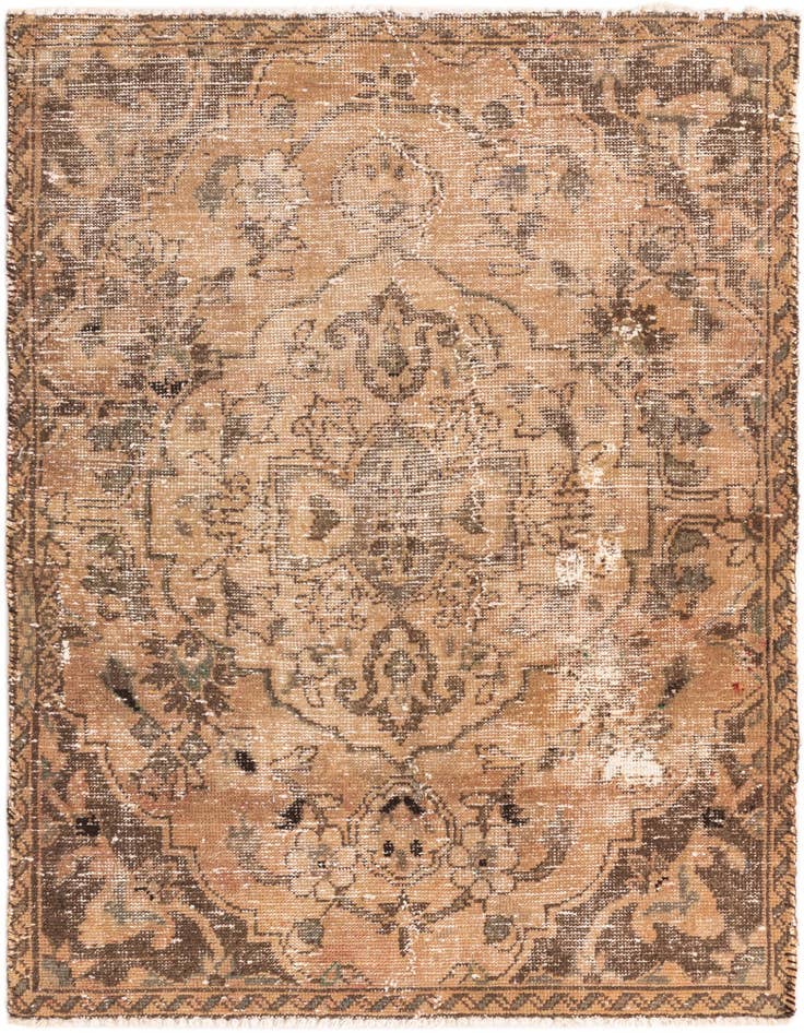 Detail image of 3' 10 x 5' 9 Hand Knotted Ultra Vintage Persian Wool Rug