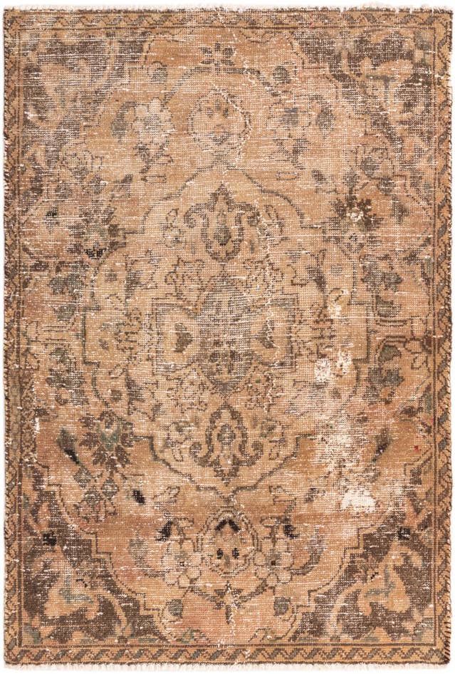 Detail image of 3' 10 x 5' 9 Hand Knotted Ultra Vintage Persian Wool Rug