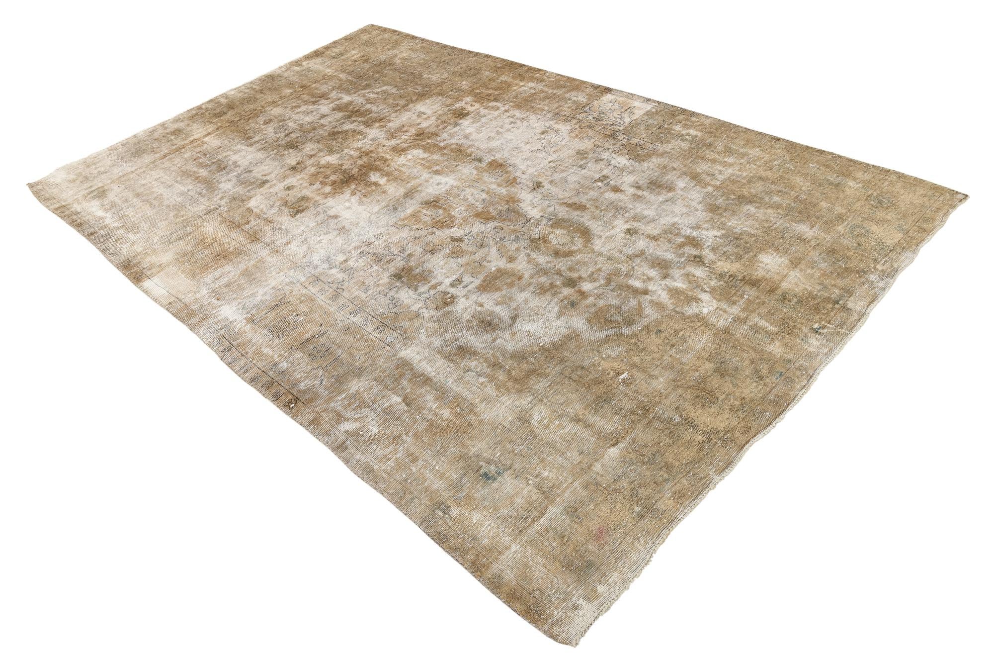 6' 2 x 9' 7 Hand Knotted Ultra Vintage Persian Wool Rug